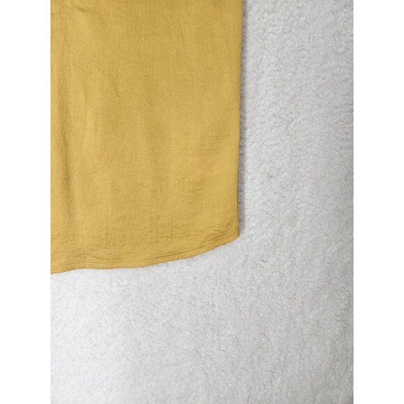 Express Women Top Small Yellow Chiffon Blend Sleeveless 1/4 Zip Tank Blouse - Picture 5 of 16